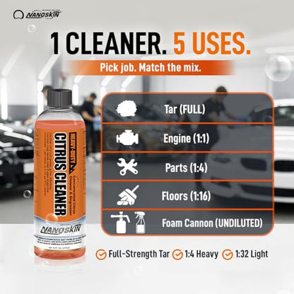 Nanoskin HEAVY DUTY Citrus Cleaner Degreaser for Tar Removal, 32 Oz - size: 16 Fl Oz (Pack of 2)