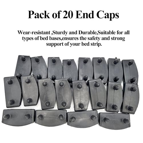 20pcs 54x9mm Black Replacement Bed Slat Plastic End Caps Holders for Holding Securing Wooden Slats Bed Base,Width 54mm x Height 9 mm (Inside Dimension) - size: End Caps 20 pcs
