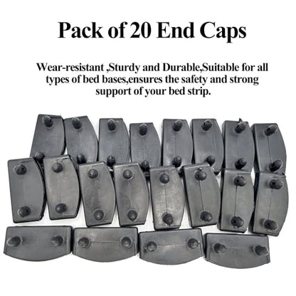 20pcs 54x9mm Black Replacement Bed Slat Plastic End Caps Holders for Holding Securing Wooden Slats Bed Base,Width 54mm x Height 9 mm (Inside Dimension) - size: End Caps 20 pcs