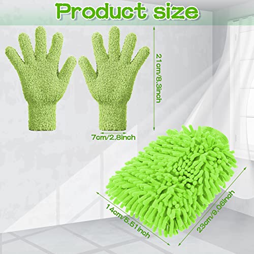 Potchen 6 Pcs Microfiber Dusting Mitt Glove for Plant - color: Navy Blue, Green