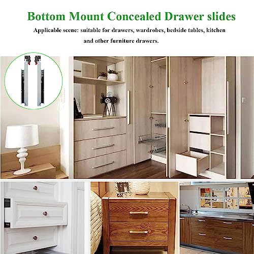 6 Pair of 16 Inch Soft Close Undermount Full Extension Drawer Slides - size: 16 Inch