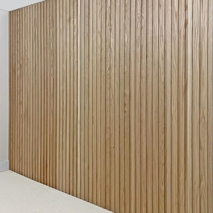 6-Pack Real Wood Slat Wall Panels, 3/4" x 5-1/2" x 48", Solid American Hardwood, The Millwork Outlet (White Oak, 48") - color: White Oak, size: 48"