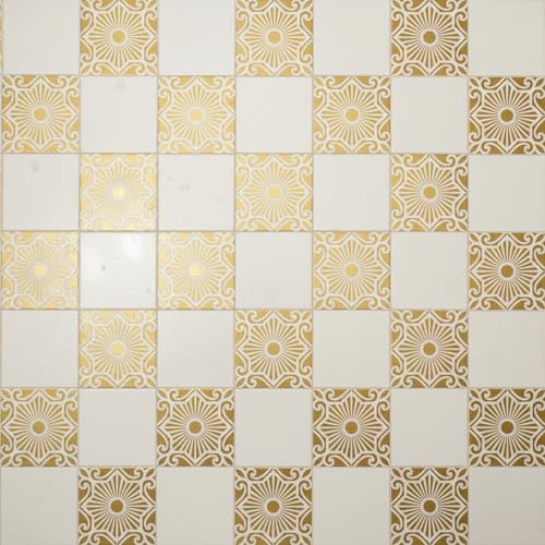 Geometric Sunburst Tile Stencils for Painting, 12x12 Inch, 2 PCS