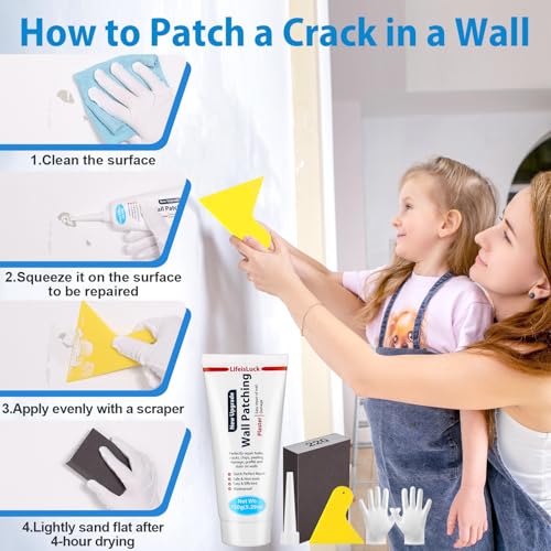 Wall Mending Agent, Wall Spackle with Scraper, Wall Surface Hole Fill Quick and Easy Solution, White - color: 5.29OZ White Wall Mending Agent