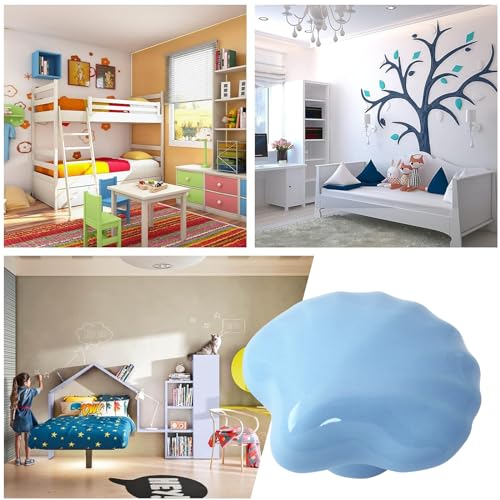 2pcs Ceramic Shell Blue Drawer Knobs, Cute Cabinet Pulls for Kids - color: Blue + Shell Shape, size: 2 Pack