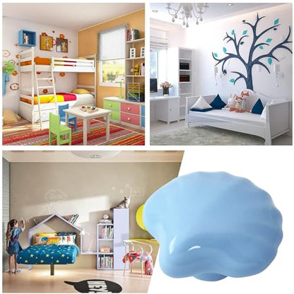 2pcs Ceramic Shell Blue Drawer Knobs, Cute Cabinet Pulls for Kids - color: Blue + Shell Shape, size: 2 Pack