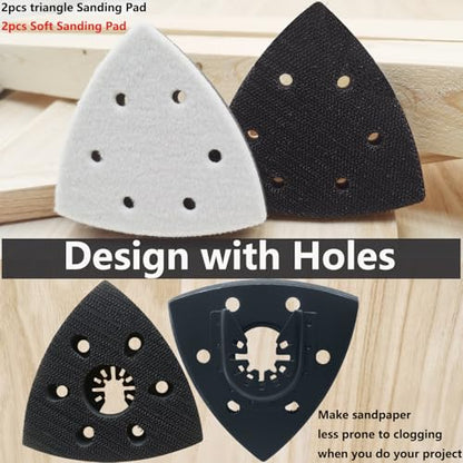FOWOK 89Pcs Oscillating Tool Sanding Pads Kit for Finishing Detail Sanding - style: 89Pcs