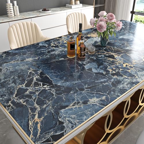 YENHOME 30"X118" Blue Marble Contact Paper for Countertops Peel and Stick Waterproof Counter Top Covers Peel and Stick Wall Paper for Kitchen Bathroom Wallpaper Self Adhesive Countertop Contact Paper - size: 30" x 118"