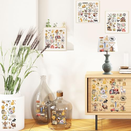 12 Pcs Stickers Rub-On Transfers for Furniture & Crafts - style: Farmland Animal