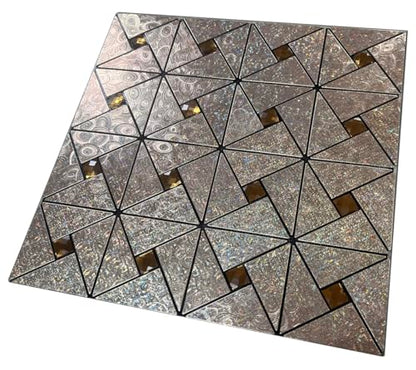 10 Sheets Peel and Stick Backsplash Tile, Self-Adhesive Mosaic Tile, Stick on Kitchen, Bathroom Vanities, Fireplace Décor, Laundry Table (10, Lasing Bronze) (10, Lasing Bronze) - color: Lasing Bronze
