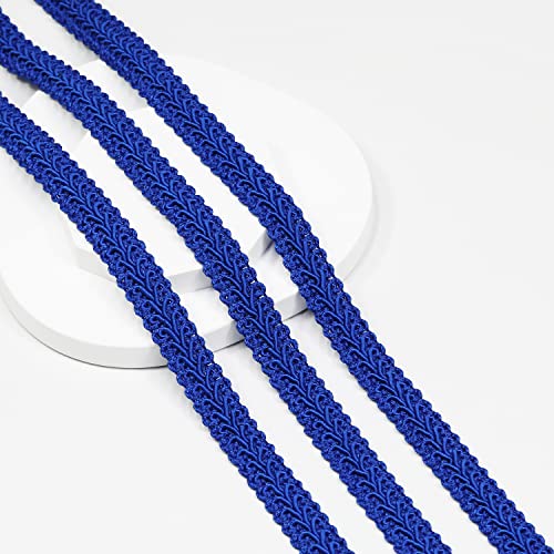 Gimp Braid Trim 12Yards1.2cm/0.47in Royal Blue Fabric Decorative Webbing for All Kinds of Sewn Garments, Curtains,Lampshade, Sofa DIY Sewing and Crafting (Royal Blue) - color: Royal blue-12mm, size: 12mm