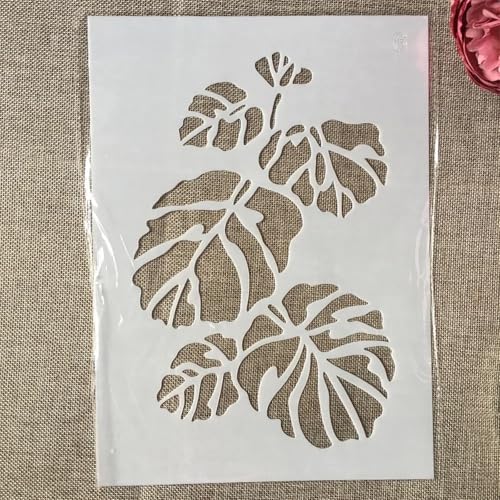 TIAMECH A4 Reusable Tropical Leaf Stencil for Painting - style: Tropical Leaf