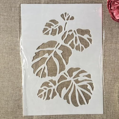 TIAMECH A4 Reusable Tropical Leaf Stencil for Painting - style: Tropical Leaf