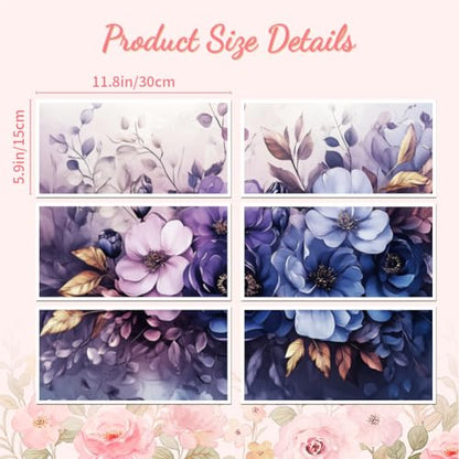 Peacoblue Purple Flowers Rub On Transfers for Furniture Craft 6"x12" - style: Delicate Purple Flowers