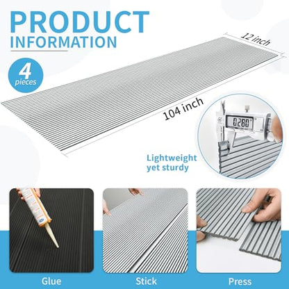 Art3d Fine Bar Design Slim Slat Wall Panel, 104 x 12 Inch, 4-Pack, Poplar - color: Fine Bar Poplar