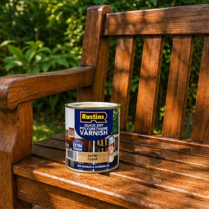 Rustins Quick Dry Polyurethane Varnish Satin Clear 250ml | 8.5 Fl. Oz. - color: Clear, size: 250ml