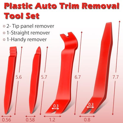Doaho 7 Pcs Car Trim Removal Tool Kit - Red - color: Red-7 Pcs Trim Removal Tool Kit