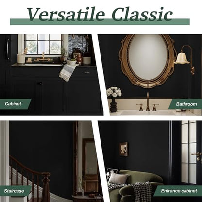 Dimoon 17.7''x78.7'' Peel and Stick Wallpaper Black Contact Paper for New Environmentally Friendly Materials Thickening Upgrade Embossed Renter Friendly Wall Paper Modern Vinyl Wrap Countertop Bedroom - color: Black, size: 17.7" x 78.7"