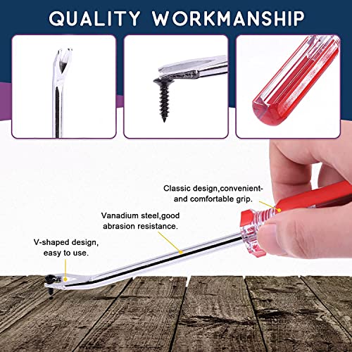Swpeet 4Pcs Tack Puller Staple Remover Tool Set, Upholstery and Construction U Tip Nail Tack Puller U Tip Fastener Remover Carpet Remover Pefect for Removing All Kinds of Staples for Furniture, Floor