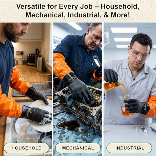 Gastody™ - Chemical Resistant Gloves, Reusable,Heavy Duty Safety Work Gloves,Resist Acid,Oil,Alkali - S-M-L-XL-XXL Size - size: Medium, style: Extra-long 27.5"