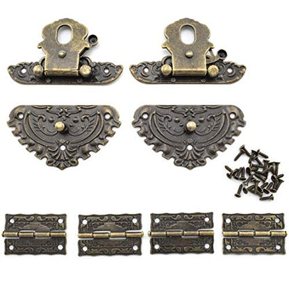 SDTC Tech Retro Jewelry Box Hinge and Engraved Hasp Latch Kit - color: B2E4