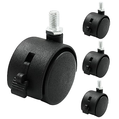 1.5 Inch Swivel Caster Wheels with Brake, M8 Threaded Stem, 4pcs - style: 1.5 Inch Stem with Brake