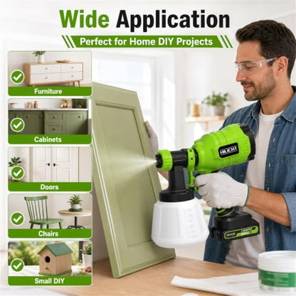 Brushless Cordless Paint Sprayer Kit, 21V Battery, 80 DIN/s
