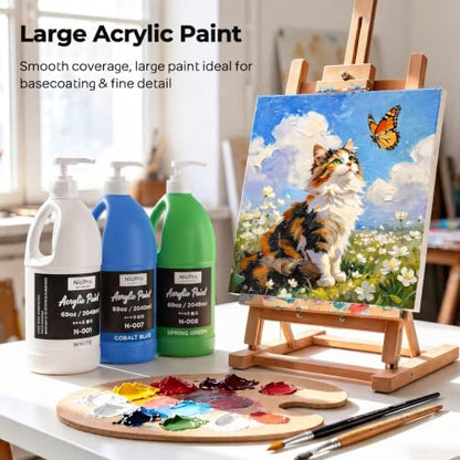 Nicpro Raw Sienna Large Acrylic Paint 69oz, Rich Pigment, Brown Craft Paint - color: Raw Sienna, size: 69 Fl Oz (Pack of 1)