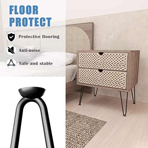 Hairpin Legs 16", Black Metal Furniture Legs for Table Bench, Set of 4 - size: 16inch