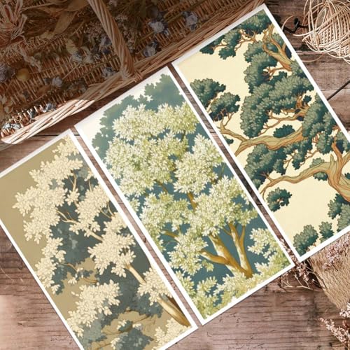 OLYCRAFT 3 Sheets Rub on Transfers 6x12 Inch Oriental Trees Furniture Transfers Self-Adhesive Waterproof Transfer Stickers Tree Rub on Decals for Wood Glass Porcelain Dressers Home Decor - style: Oriental Tree
