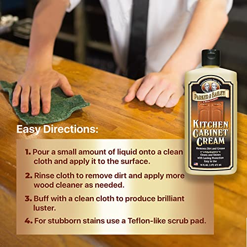 Parker & Bailey Kitchen Cabinet Cream, Multi Surface Cleaner & Furniture Cleaner, Quick Shine Wood Restorer & Protector for Cabinets, Tables & Surfaces, Renews & Restores a Finish for Wood, 12oz - size: 12 Ounce (Pack of 1)