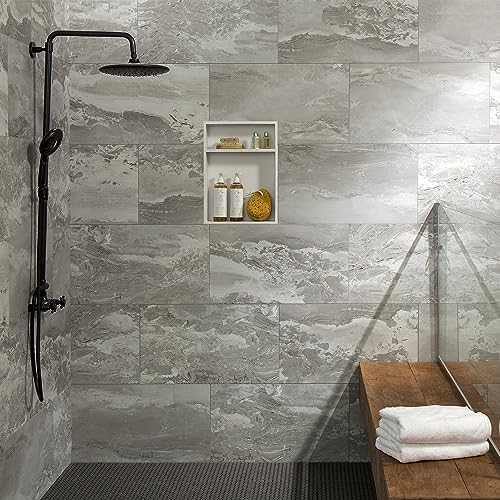 Palisade 25.6 in. x 14.8 in. Vinyl Wall Tiles in Smoky Sky (8 Pack) - color: Smoky Sky, size: Case of 25.6 in. x 14.8 in. Tiles