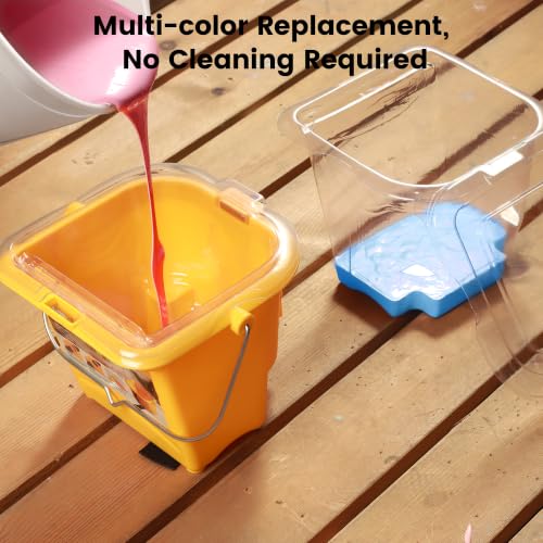 Voomey 4 Inch Paint Bucket Liners with Lid, 16 Pack, Paint Pan Liners Holds 2 Quart of Paints, Paint Cups for Painting, Disposable & Reusable - size: 16pcs Paint Cups Liner and Lid