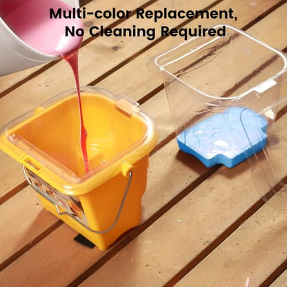 Voomey 4 Inch Paint Bucket Liners with Lid, 16 Pack, Paint Pan Liners Holds 2 Quart of Paints, Paint Cups for Painting, Disposable & Reusable - size: 16pcs Paint Cups Liner and Lid