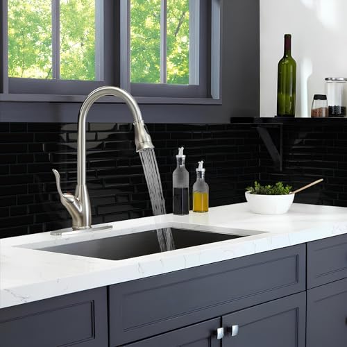 Black Peel and Stick Backsplash 3D Self Adhesive Wall Tile 10 Sheet - color: Black