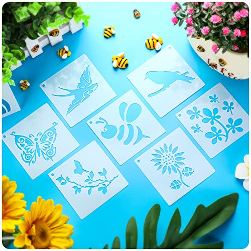 Marspark 72 Pcs Small Flowering Plants Stencils for Crafts Reusable, 3 Inch