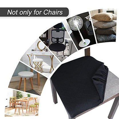 SearchI Seat Covers for Dining Room Chairs Stretch Jacquard Chair Seat Covers Set of 4, Removable Washable Upholstered Chair Seat Protector Cushion Slipcovers for Kitchen, Office(Black Rhombus) - color: Black Rhombus