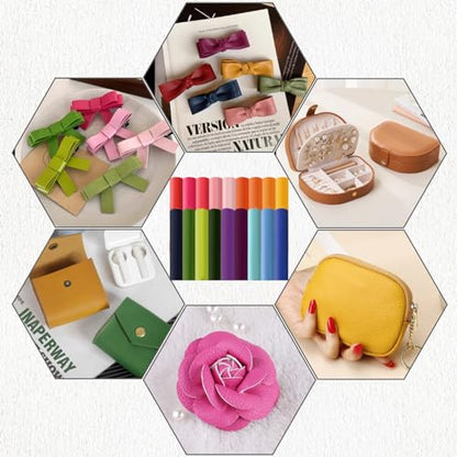 18 Pieces Faux Leather Sheets 8×12 inches Rainbow - color: Multicolor-rainbow