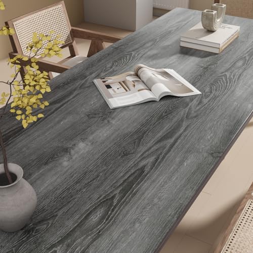 Grey Wood Contact Paper Peel and Stick Thick Oak Wood Grain Wallpaper for Kitchen Cabinet Countertop Contact Paper Waterproof Woods Self Adhesive Vinyl Wallpaper for Desk Table 15.7"x118" - size: 15.7" x 118"
