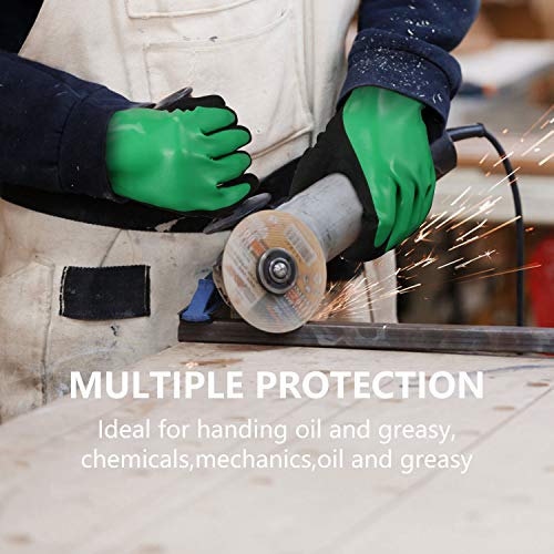 Nitrile Coating Chemical Resistant Gloves 1Pair - size: Medium (Pack of 2)