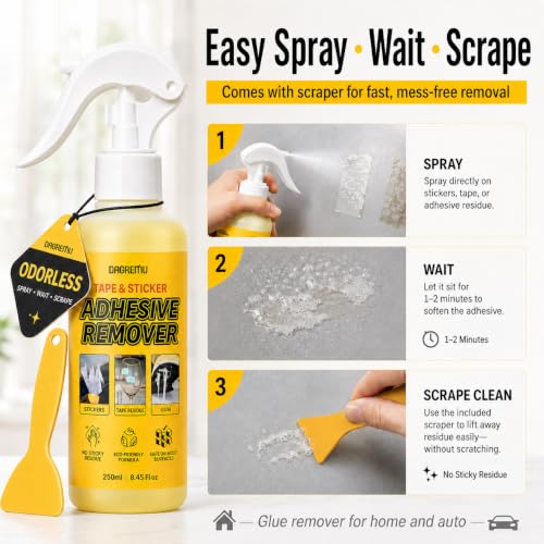 Adhesive Remover Spray 8.45 Oz with Scraper, Surface Safe