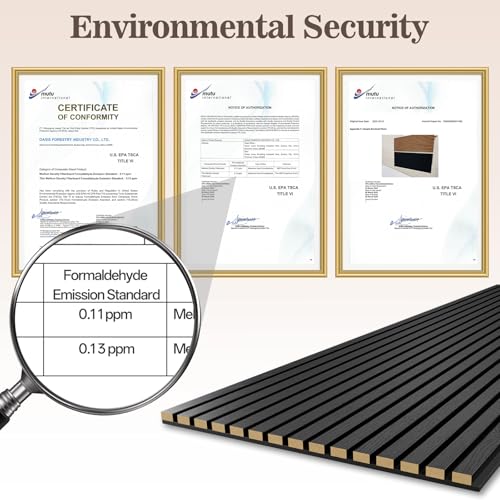 2 Pack Acoustic Wood Panels for Wall 47.24" x 23.81" Soundproof - color: Black, size: 47" x 23" (2 PCs)