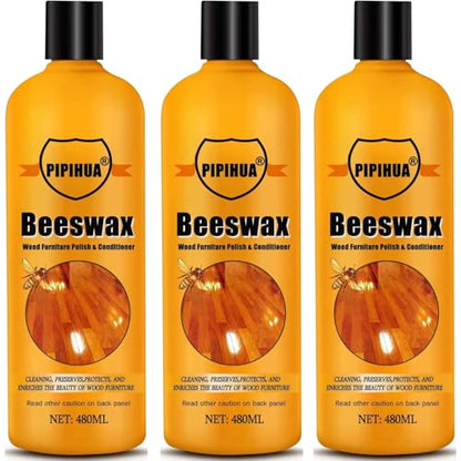PIPIHUA Beeswax Polish and Conditioner for Wood Furniture - 16.23oz, 3 Pack - size: 16.23 Ounce (Pack of 3)