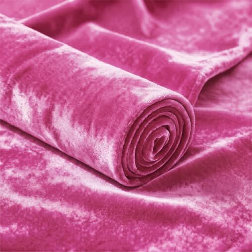 Fuchsia 2‑Way Stretch Velvet Fabric 1 Yard 60 Inch Wide - color: Fuchsia, size: 1 Yard