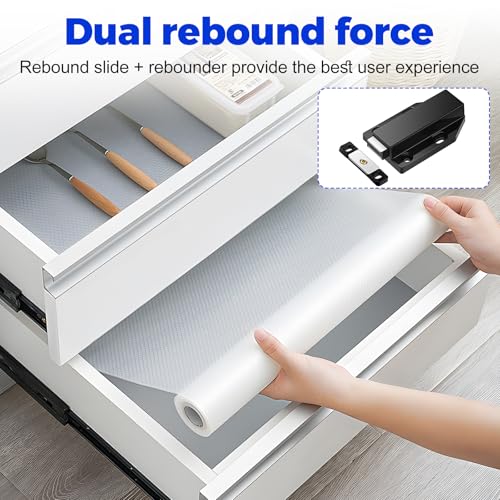 Push to Open Drawer Slides,Soft Close Drawer Slides Rebound Device 2Set18in - color: Black 2set, size: 18INCH