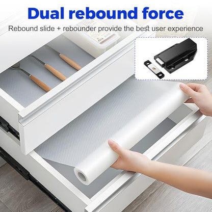 Push to Open Drawer Slides,Soft Close Drawer Slides Rebound Device 2Set18in - color: Black 2set, size: 18INCH