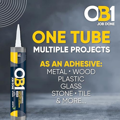OB1 Universal Caulk Sealant & Adhesive White 10.1oz - 1 Cartridge - color: White, size: 10.1oz