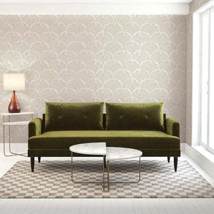 Tempaper x Novogratz Waverly White Feather Palm Removable Peel and Stick Wallpaper, 20.5 in X 16.5 ft, Made in The USA - color: Waverly White, size: 20.5" x 198"