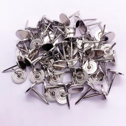 Maozaa Flat Head Upholstery Tacks, 100pcs 7/16" Silver Thumb Tacks - color: Silver - Flat Head