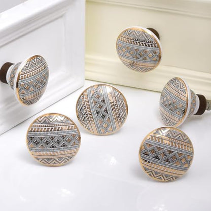 Indian Shelf 6 Pieces Cabinet Knobs for Dresser Drawer (Gold) - color: Gold, size: 6 Knobs